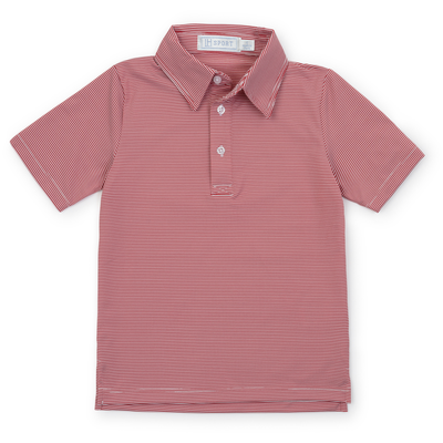 Will Boys' Performance Polo by LH Sport - Red Stripes
