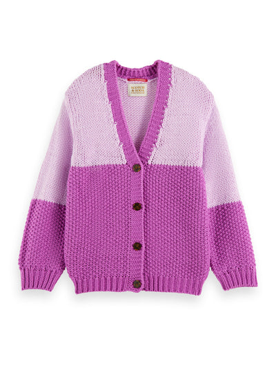 Knitted Colourblock Cardigan