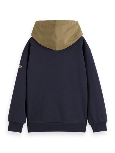 Hoodie With Nylon Contrast Details