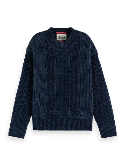 blue knitted sweater