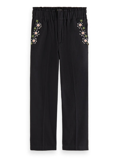 High Rise Embroidered Pants