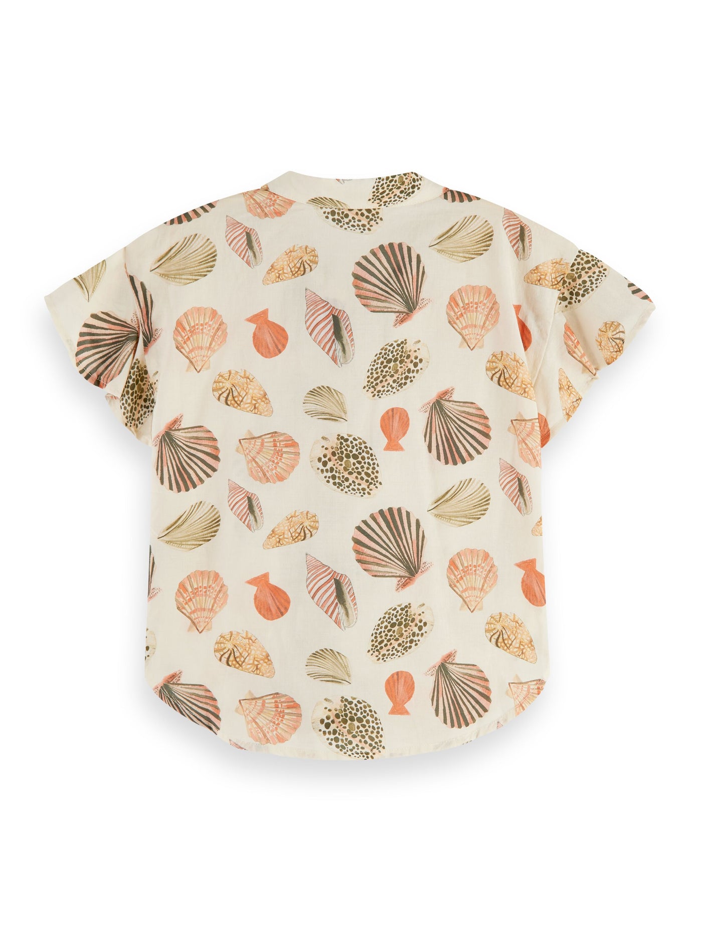 Knotted Front Short Sleeve Shirt With Shells