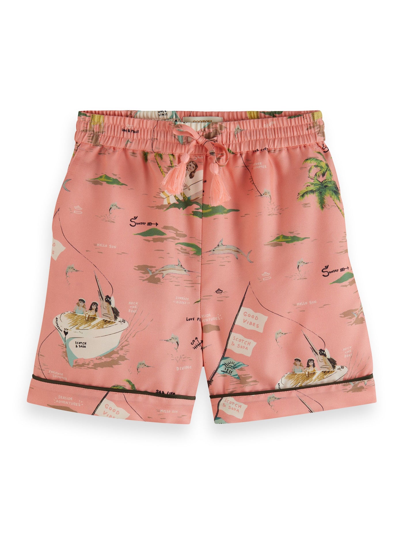 Straight Leg All-Over Printed Shorts