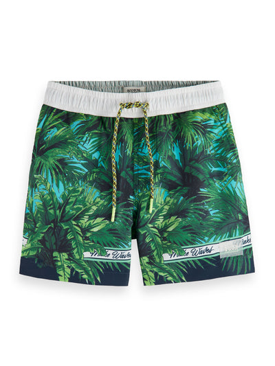 Allover Palm Printed Swimshorts