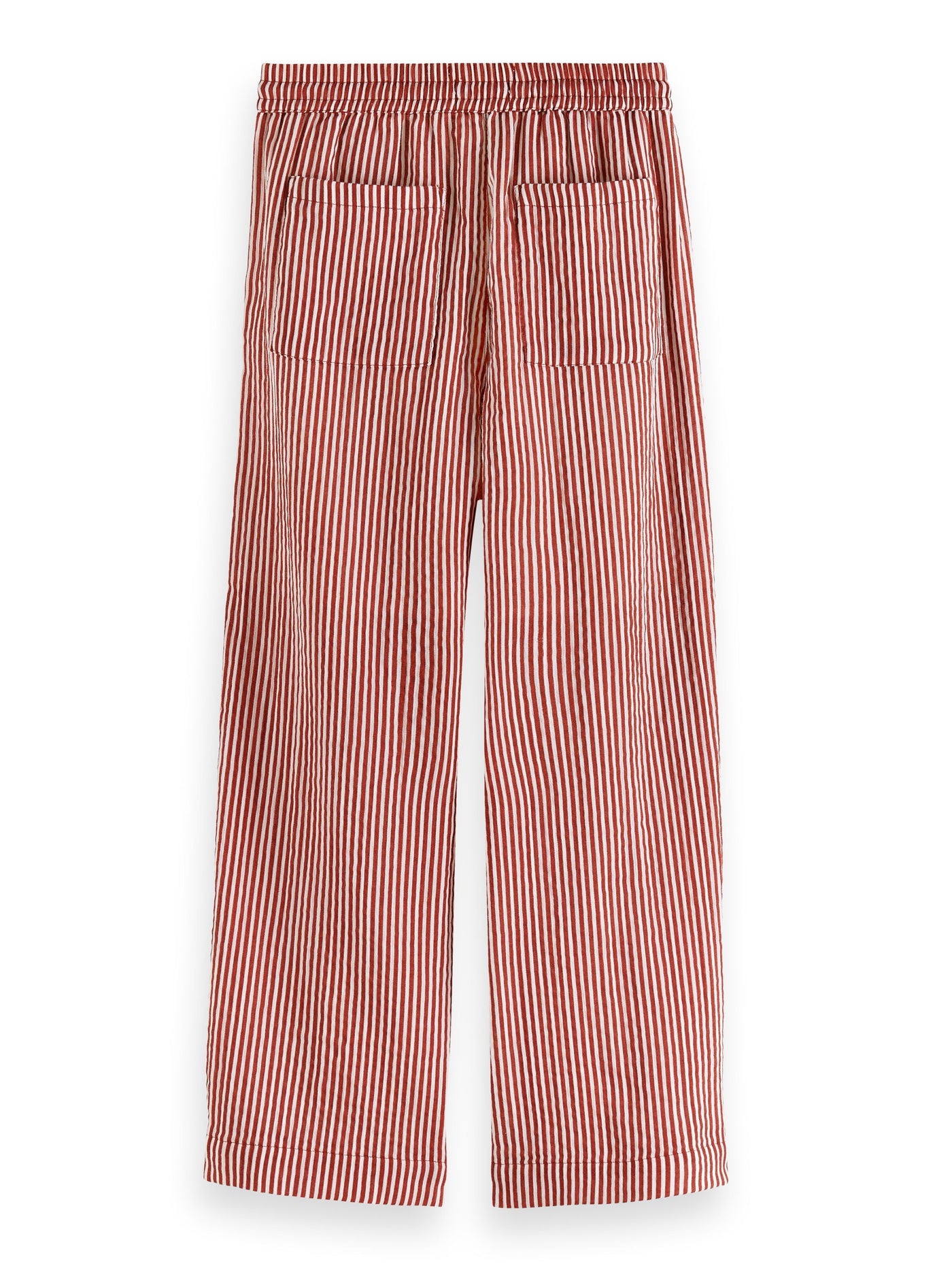 Straight Leg Crinkle Cotton Pants | Terracotta