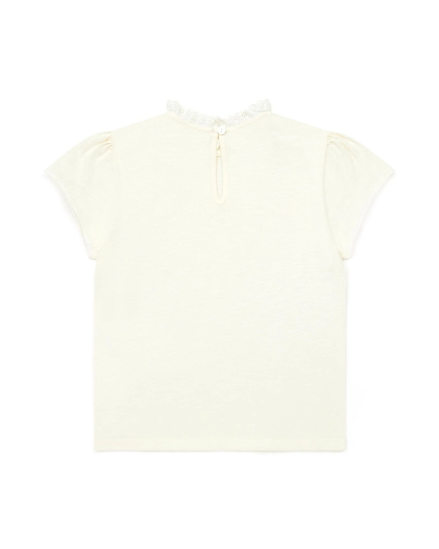 Organic Cotton Lace Collar T-Shirt