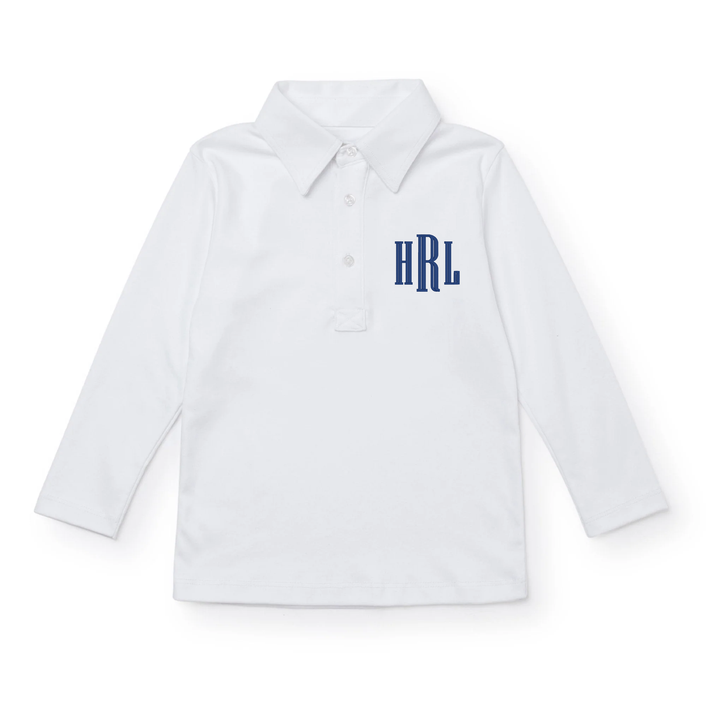 Finn Boys' Long Sleeve Polo - White