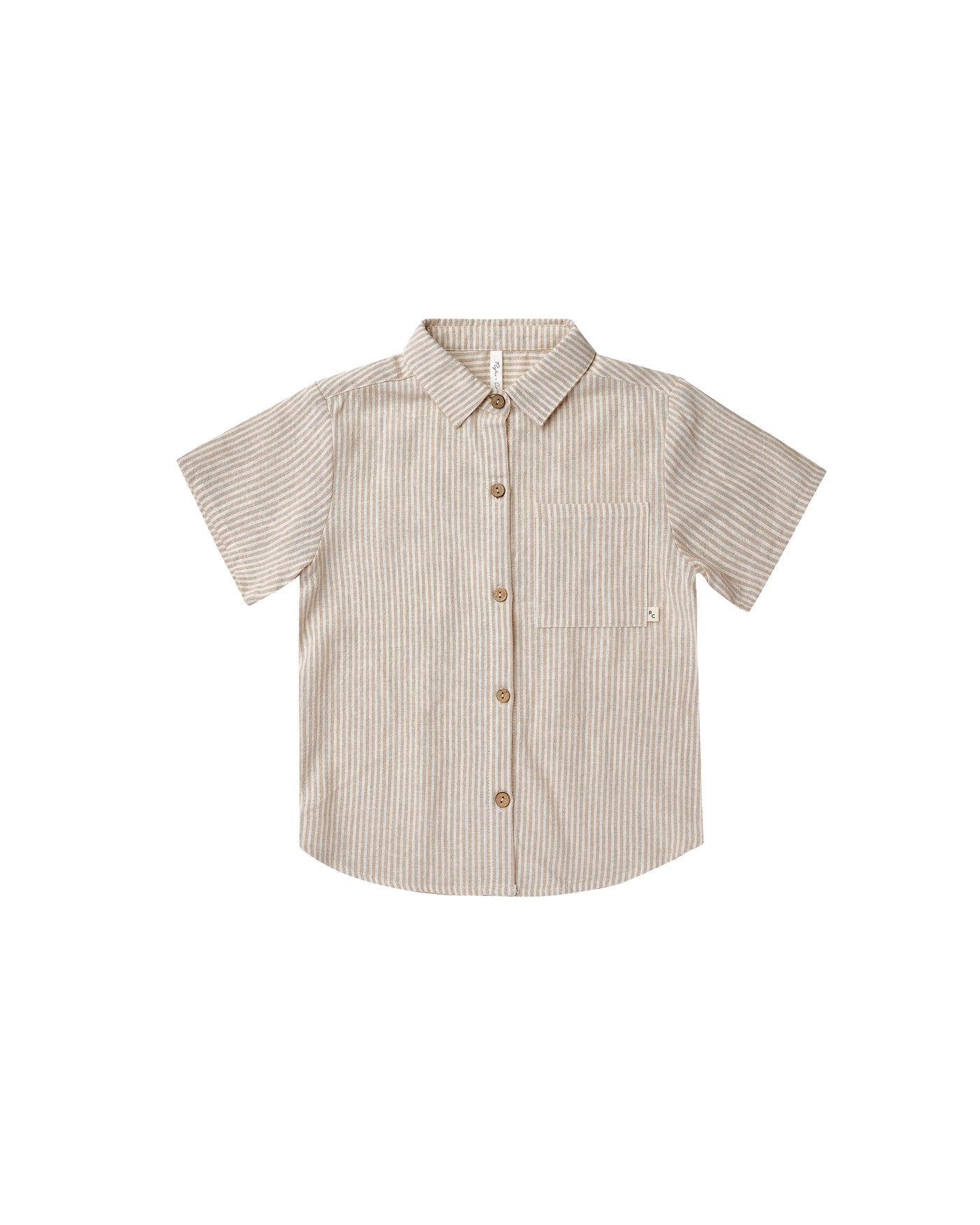 Collared Short Sleeve Shirt || Sand Stripe
