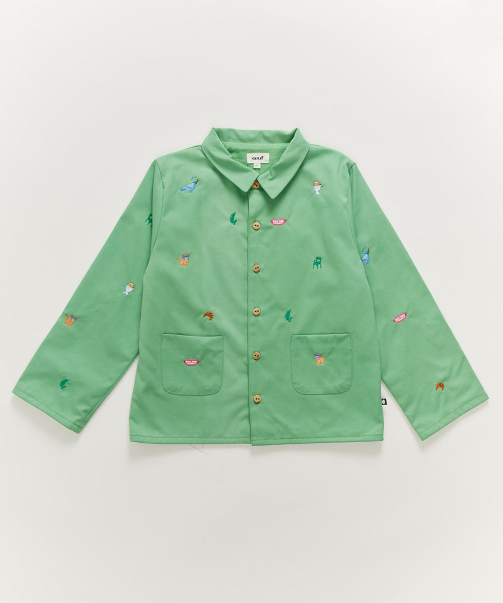 Jacket in Green Embroidery