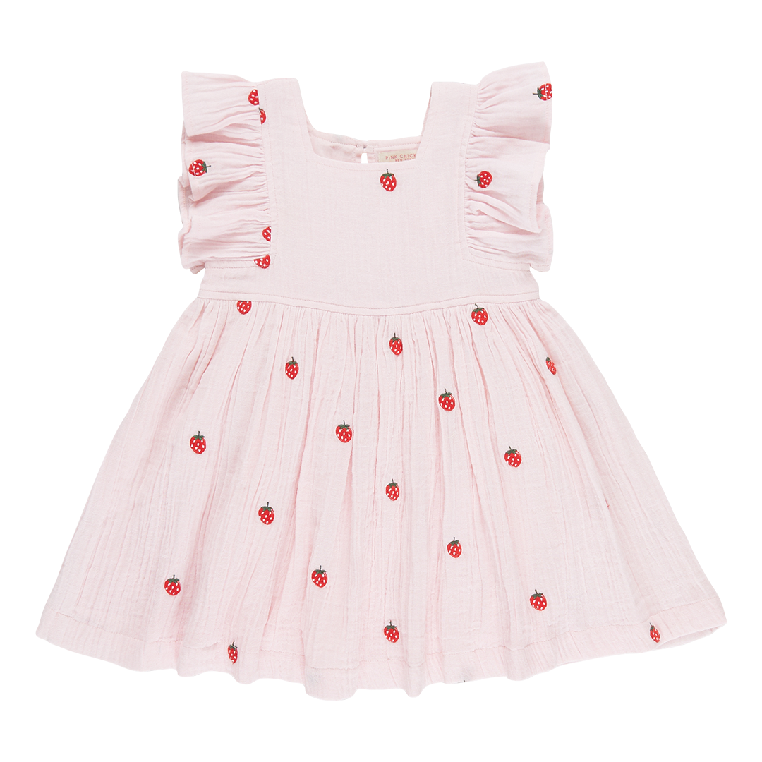 Elsie Dress | Strawberry Embroidery – COCO LETO