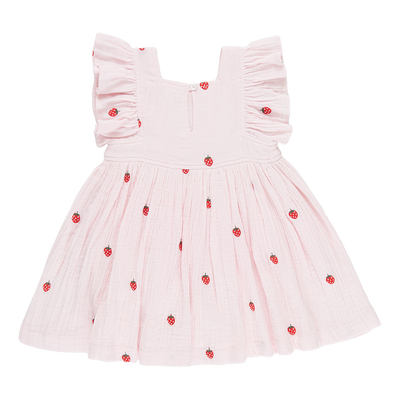 Elsie Dress | Strawberry Embroidery