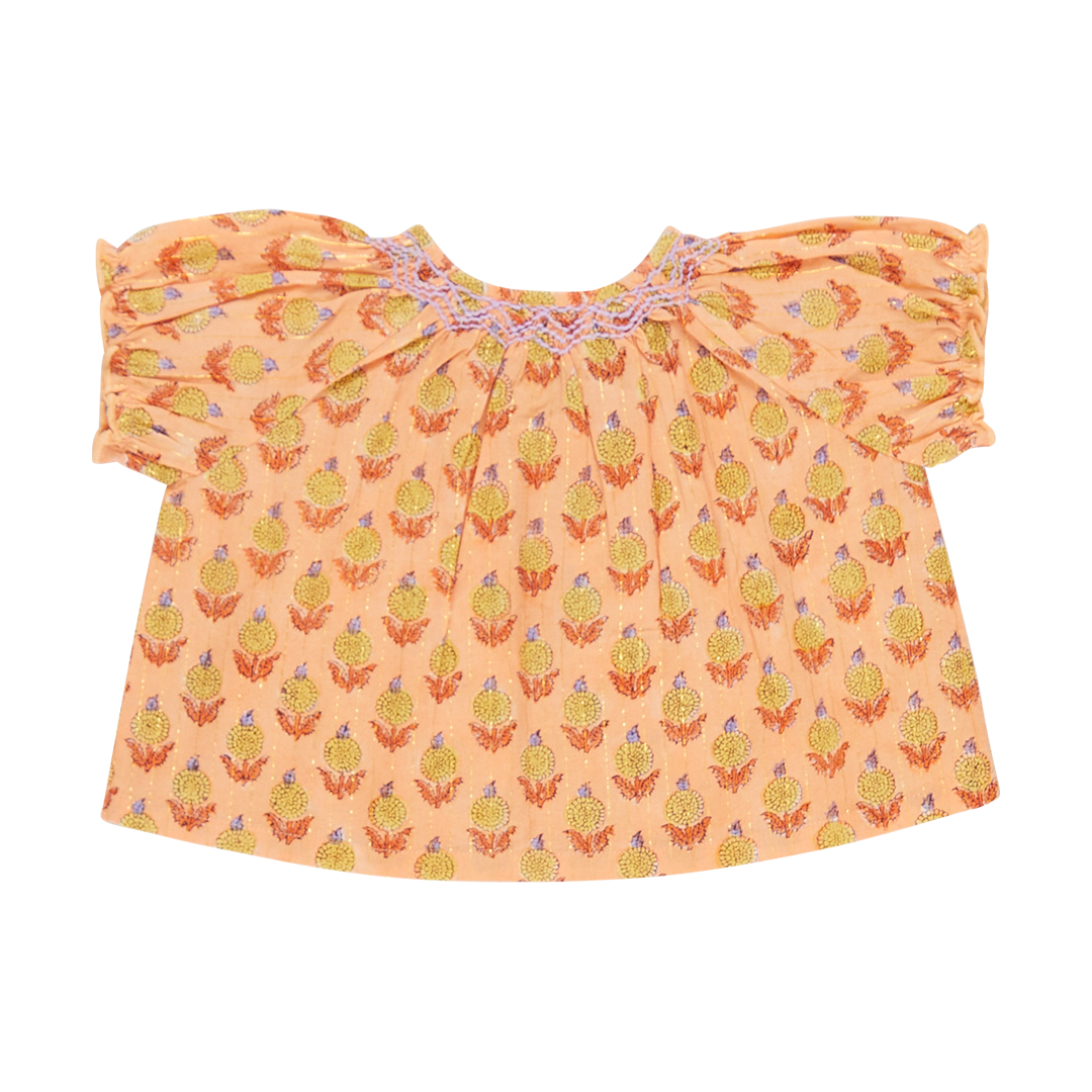 Short Sleeve Ava Top | Orange Dahlia