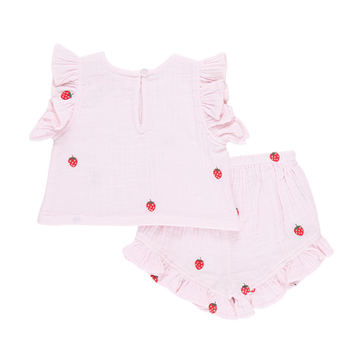 Roey 2-Piece Baby Set | Strawberry Embroidery