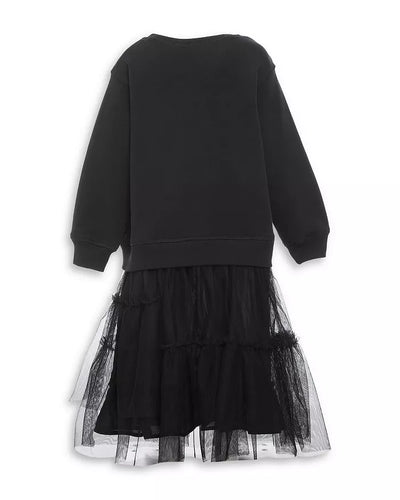 Rory Tulle Sweatshirt Dress | Black