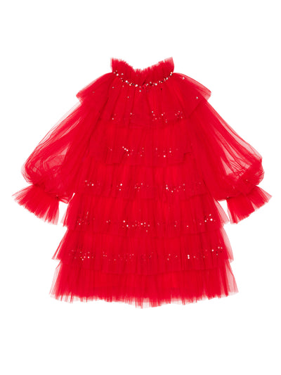 Luminous Tulle Dress | Pop Red