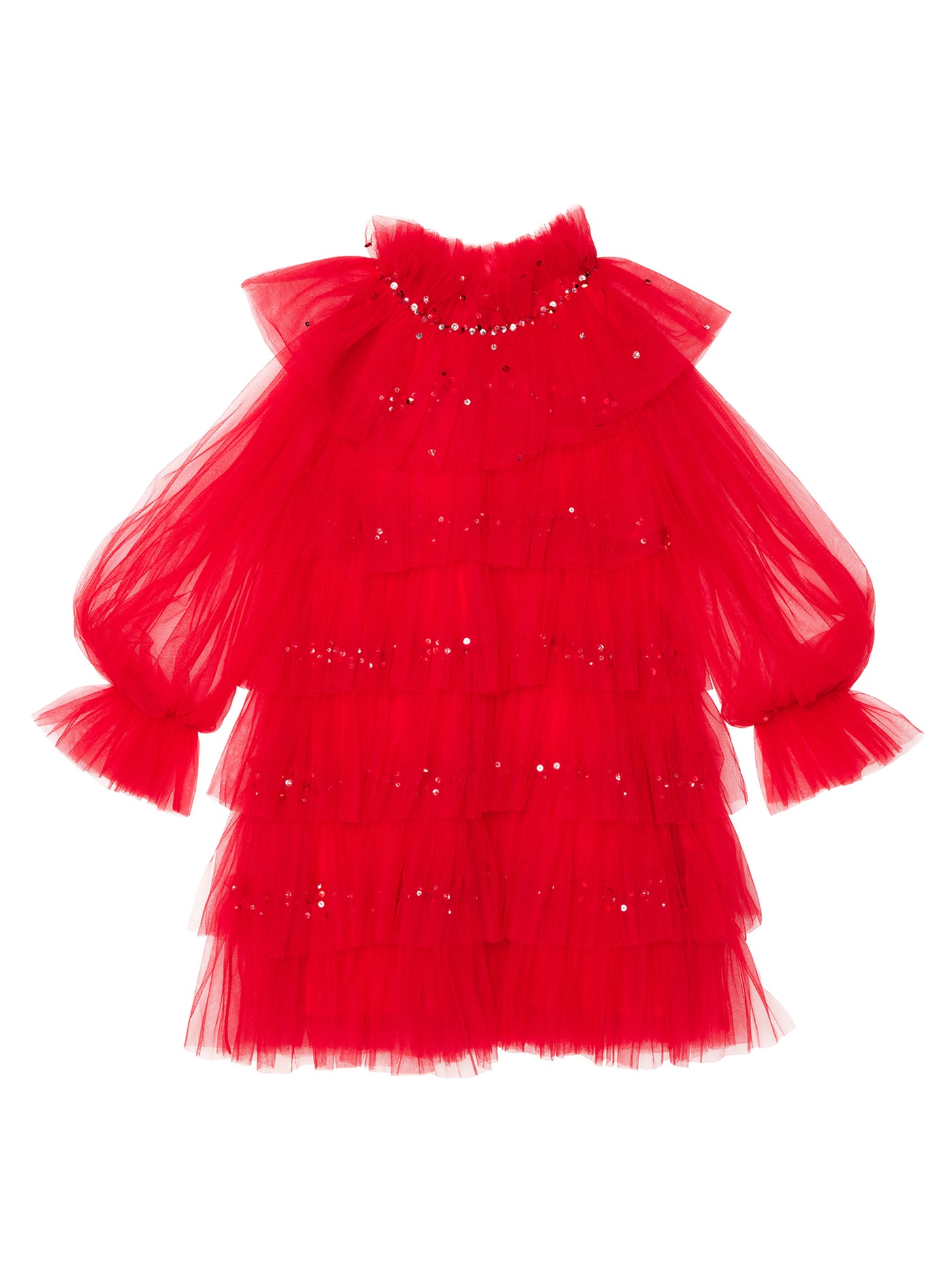 Luminous Tulle Dress | Pop Red