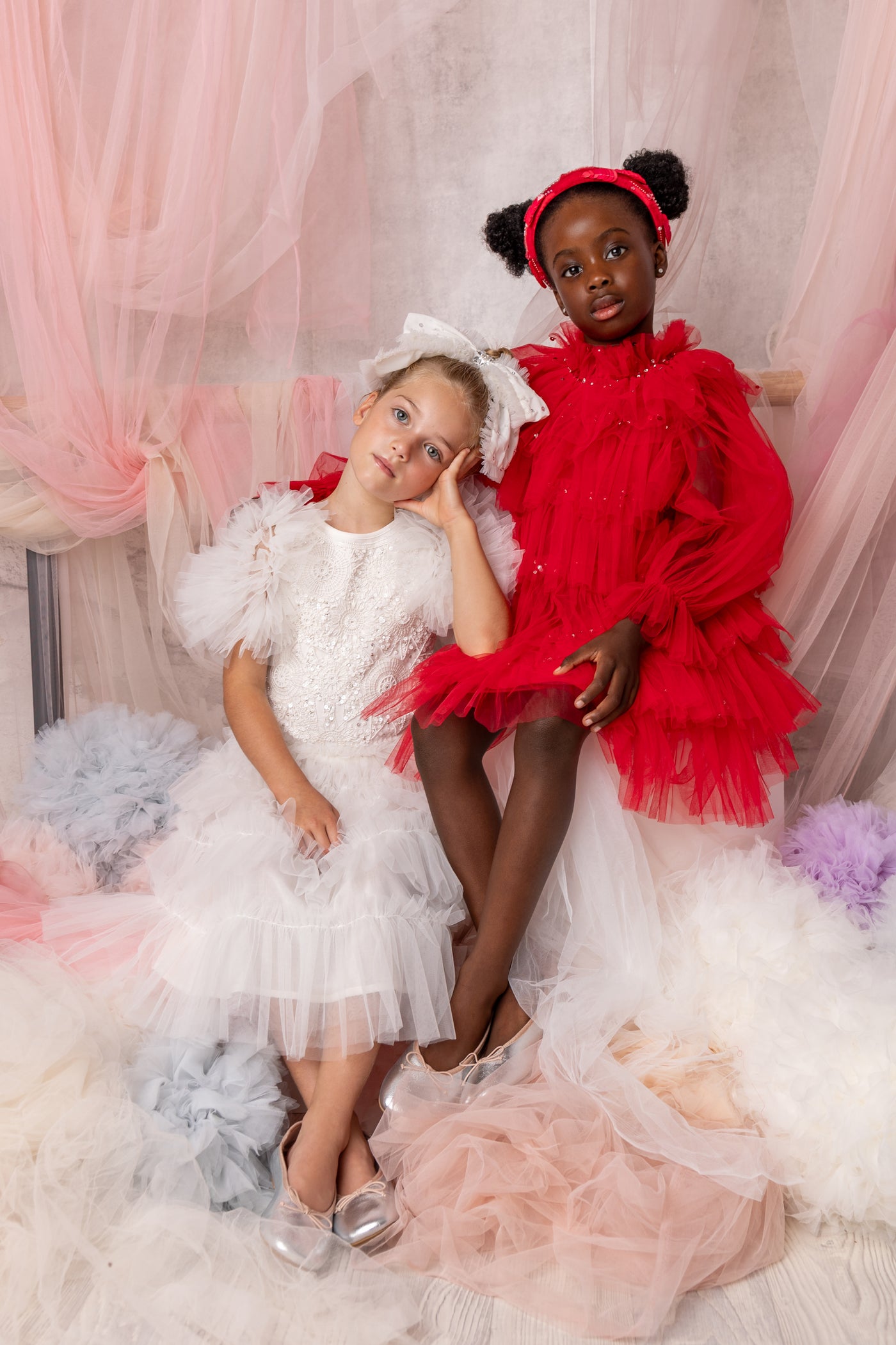 Luminous Tulle Dress | Pop Red