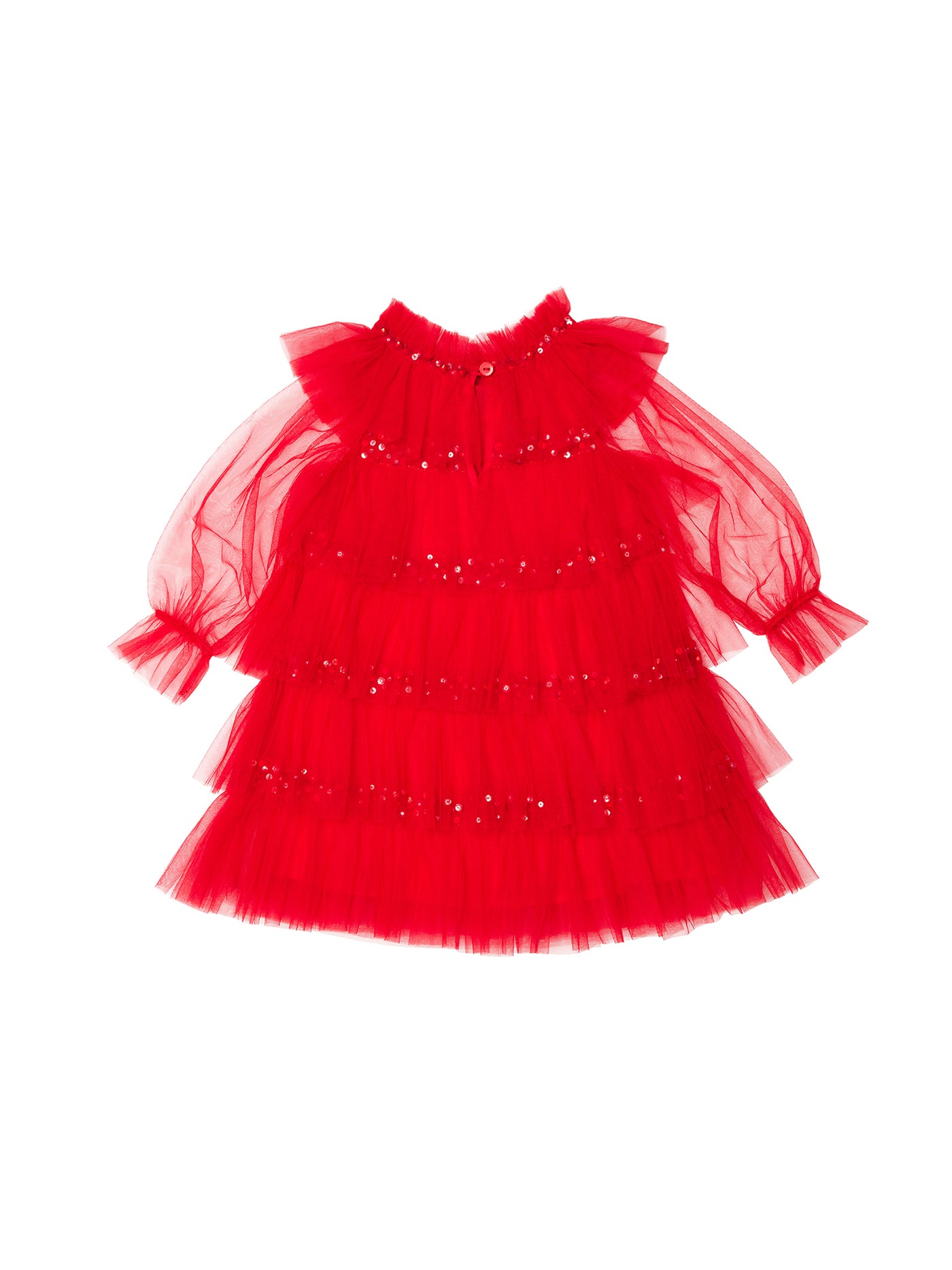 Bebe Luminous Tulle Dress |Pop Red