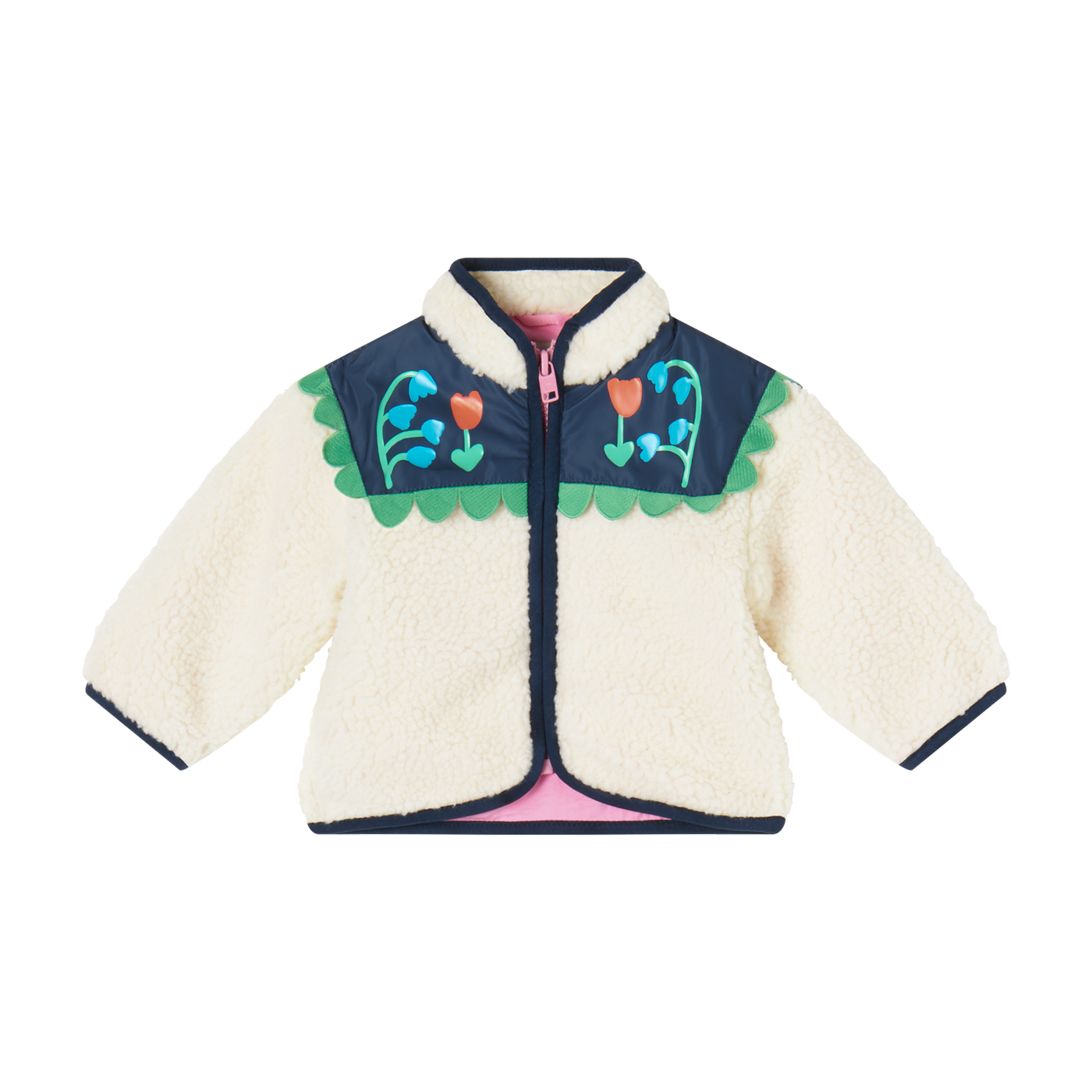 Baby Teddy Jacket With Flowers Print