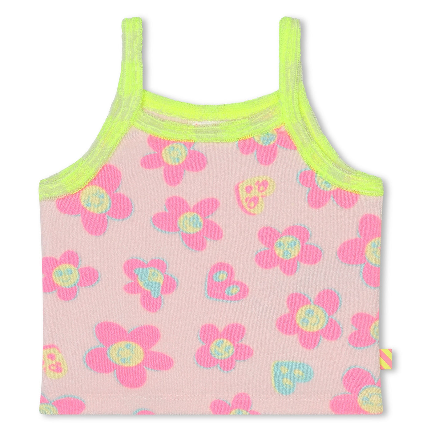 Baby Light Pink Allover Flowers Terry Tank Top