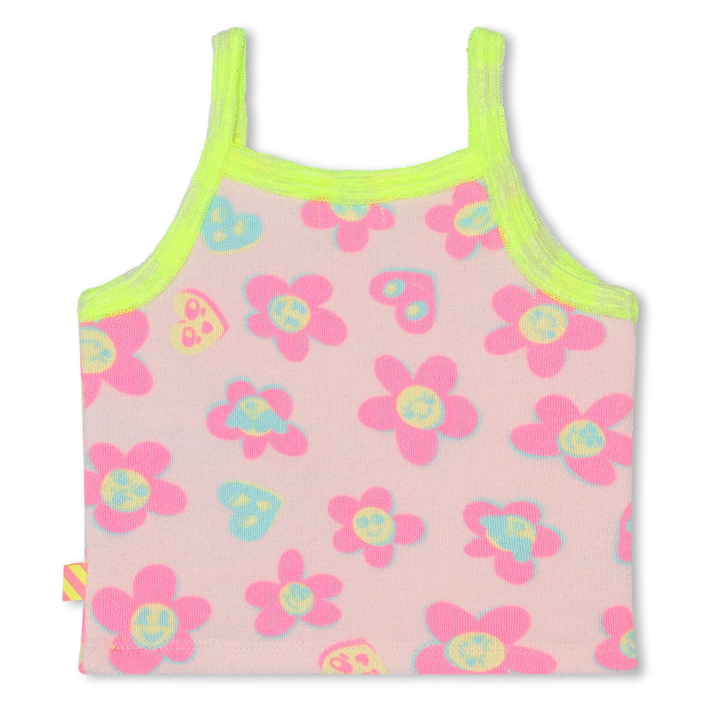 Baby Light Pink Allover Flowers Terry Tank Top