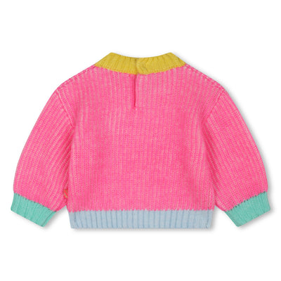 Knitted Badge Sweater | Baby Pink