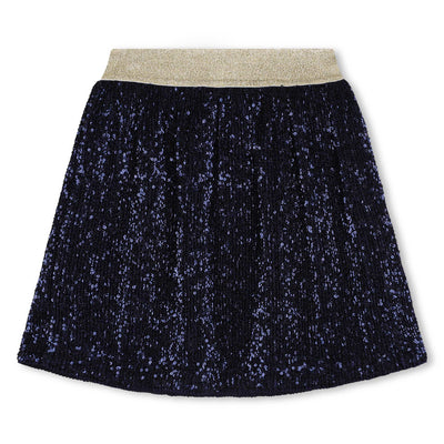 Pleated Sequin Mini Skirt