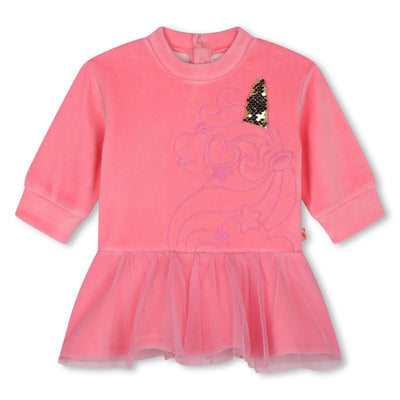 Velvet & Mesh Unicorn Dress | Pink