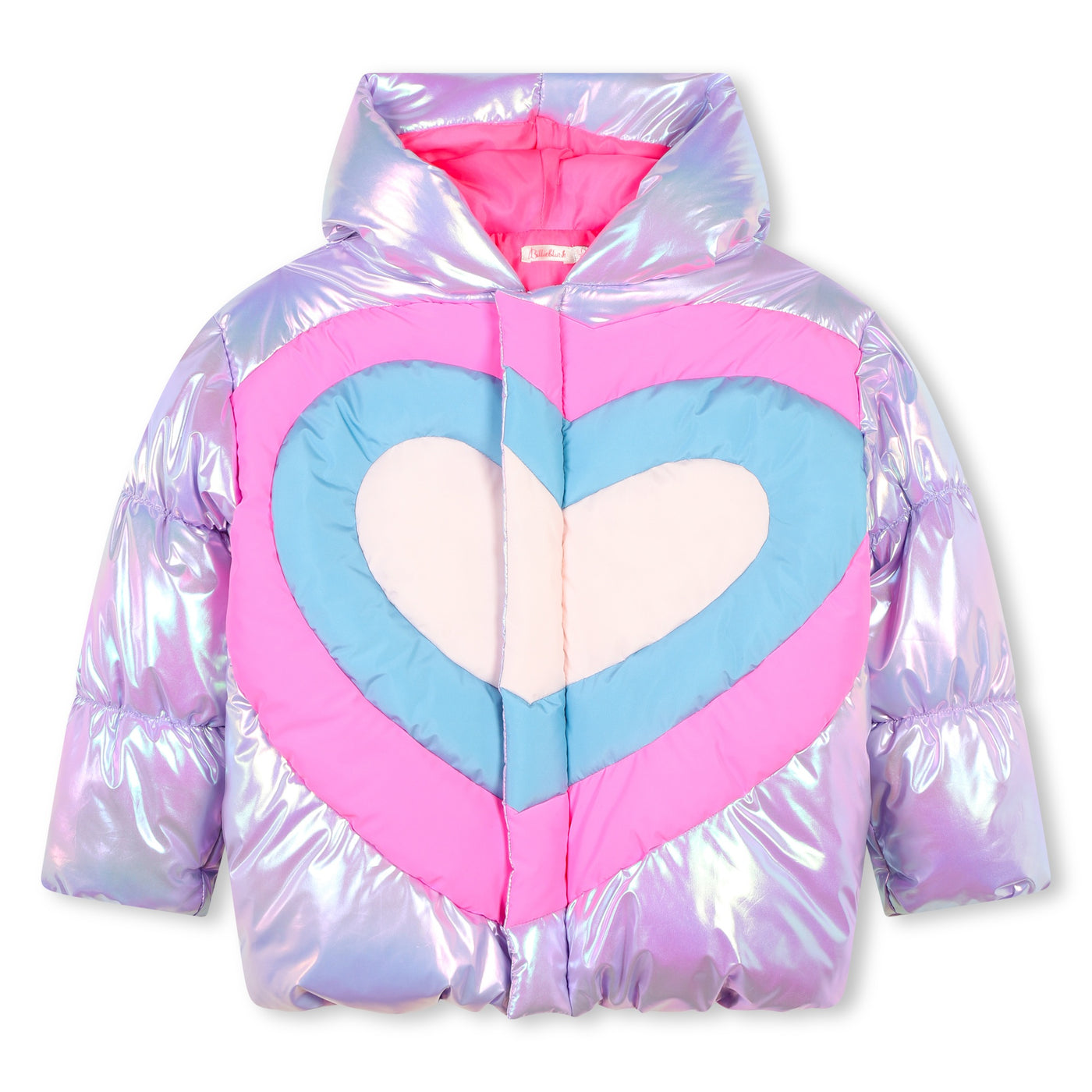 Shiny Quilted Heart Puffer Jacket