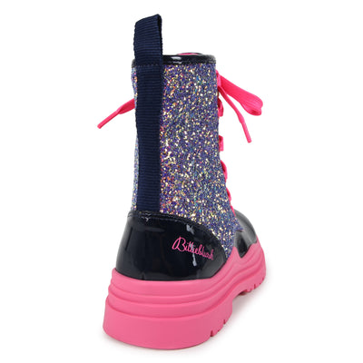 Glitter Boots with Flower Laces