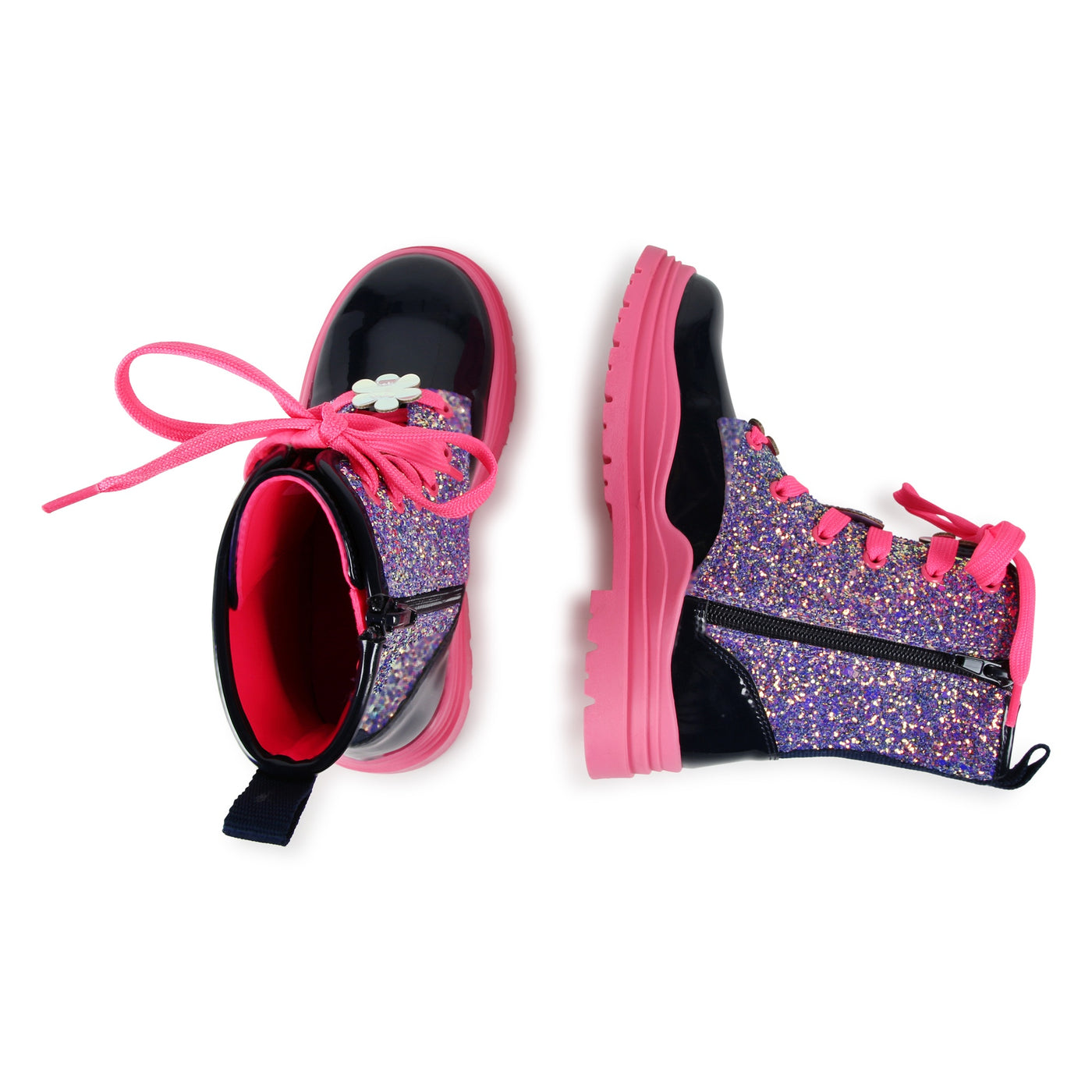 Glitter Boots with Flower Laces