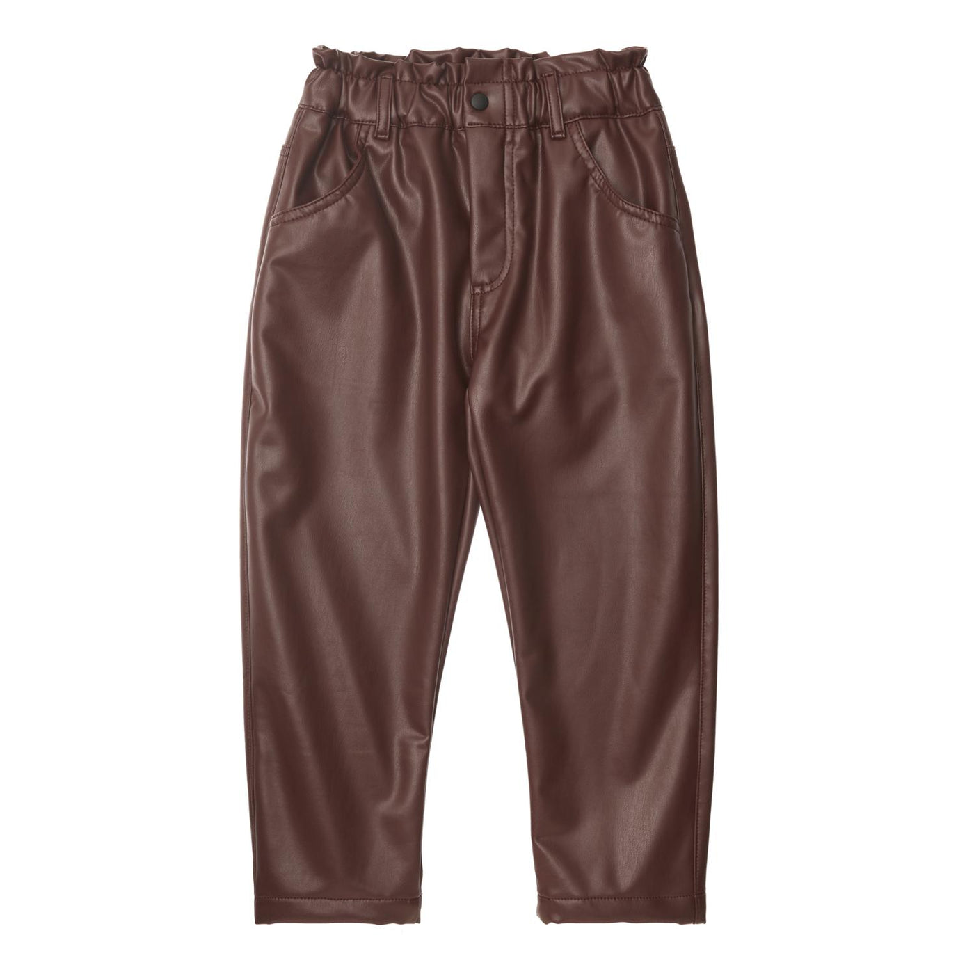 Sintetic Leather Pants in Maroon