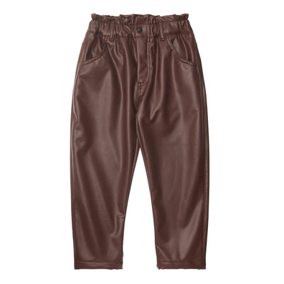 Sintetic Leather Pants in Maroon
