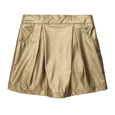 Gold Leatherette Mini Skirt
