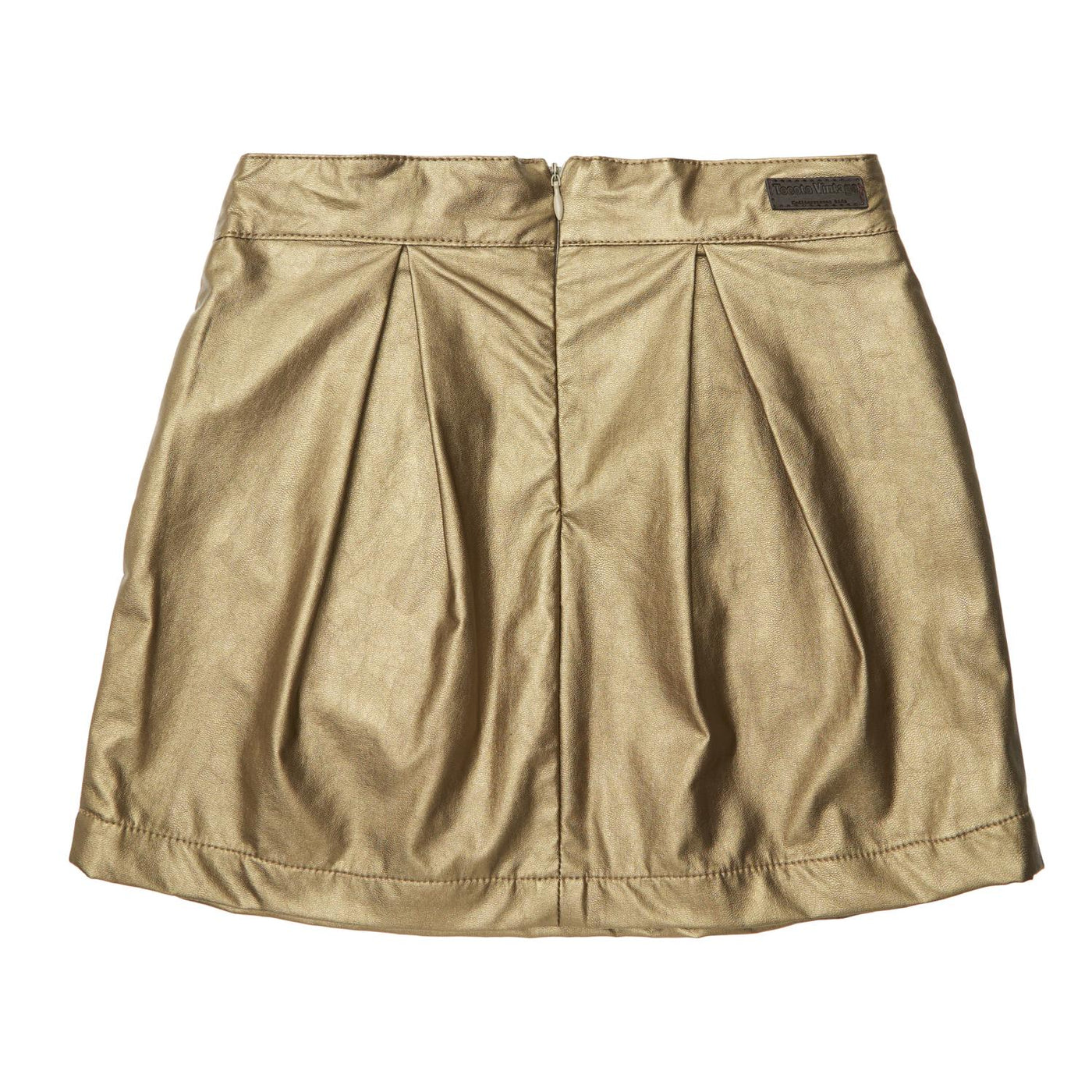 Gold Leatherette Mini Skirt