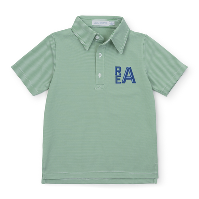 Will Boys' Performance Polo by LH Sport - Green Stripes