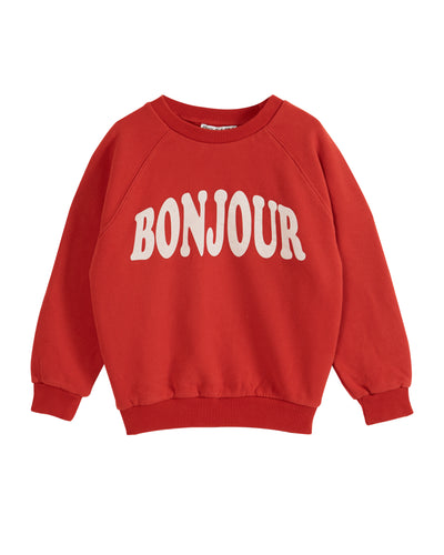 Bonjour Sweatshirt in Red