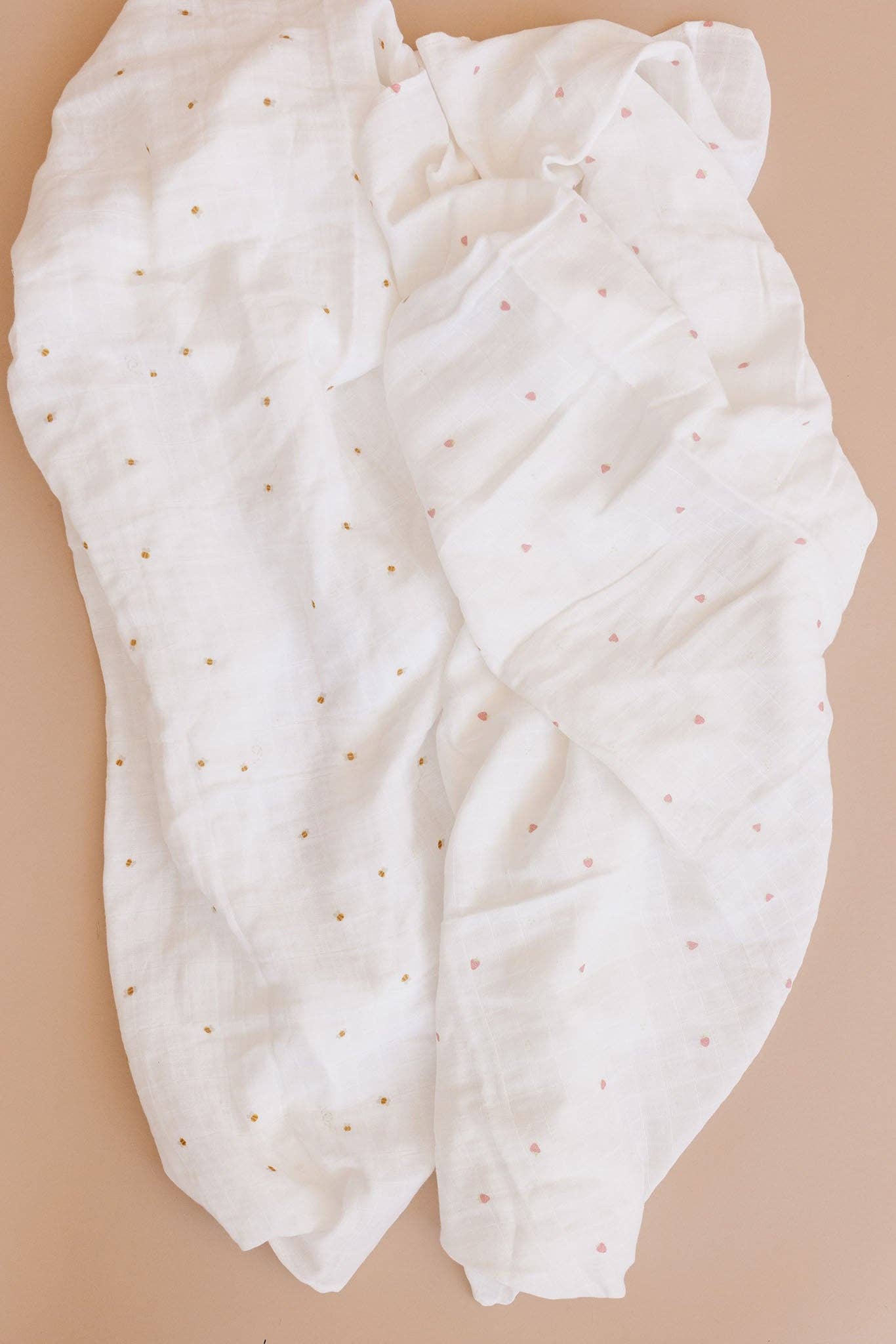 Pink Strawberry Organic Muslin Baby Swaddle Blanket