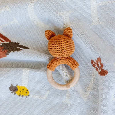 Teether Cotten Fox Crochet Baby Rattle
