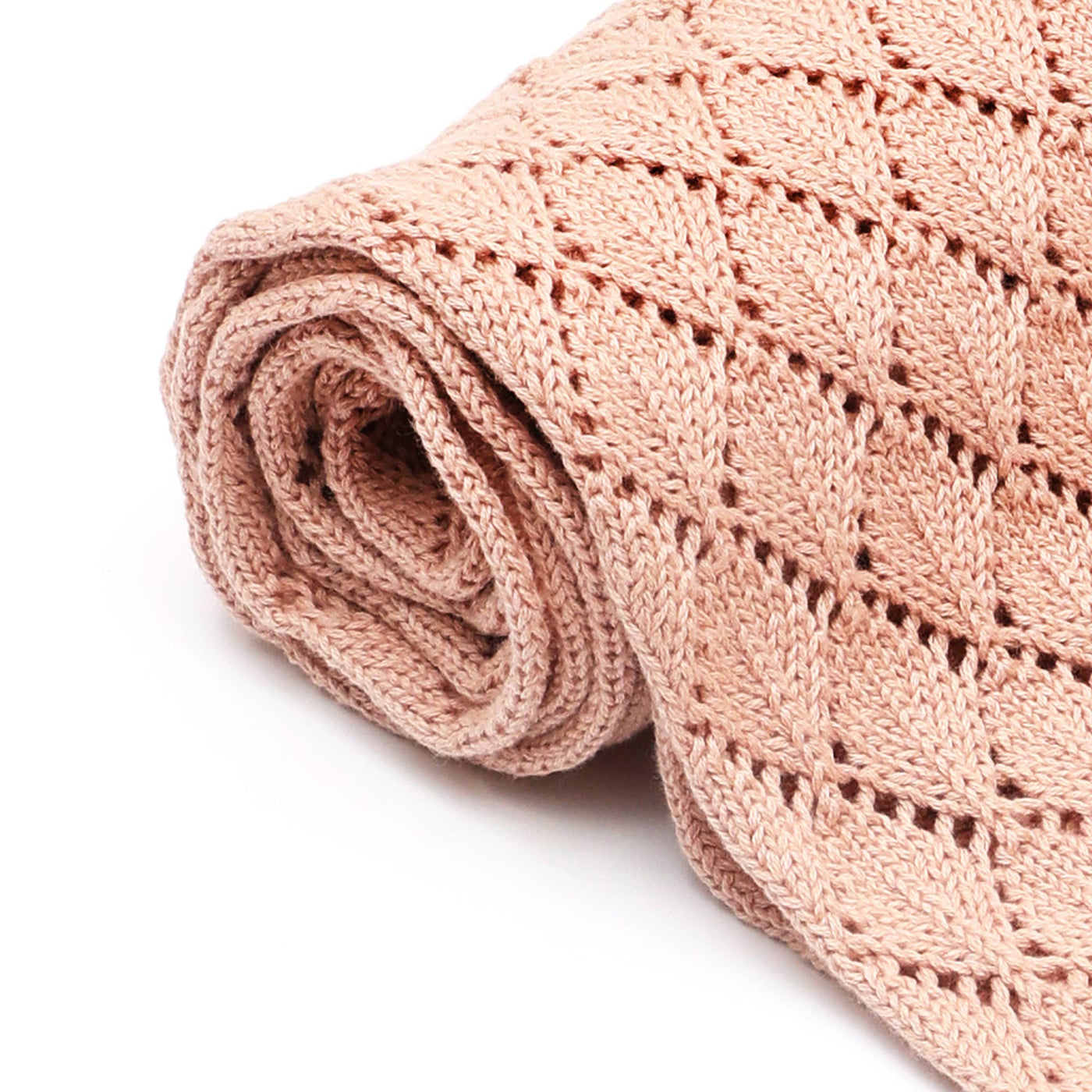 Cotton Pointal Diamond Soft Baby Blanket | Blush Pink