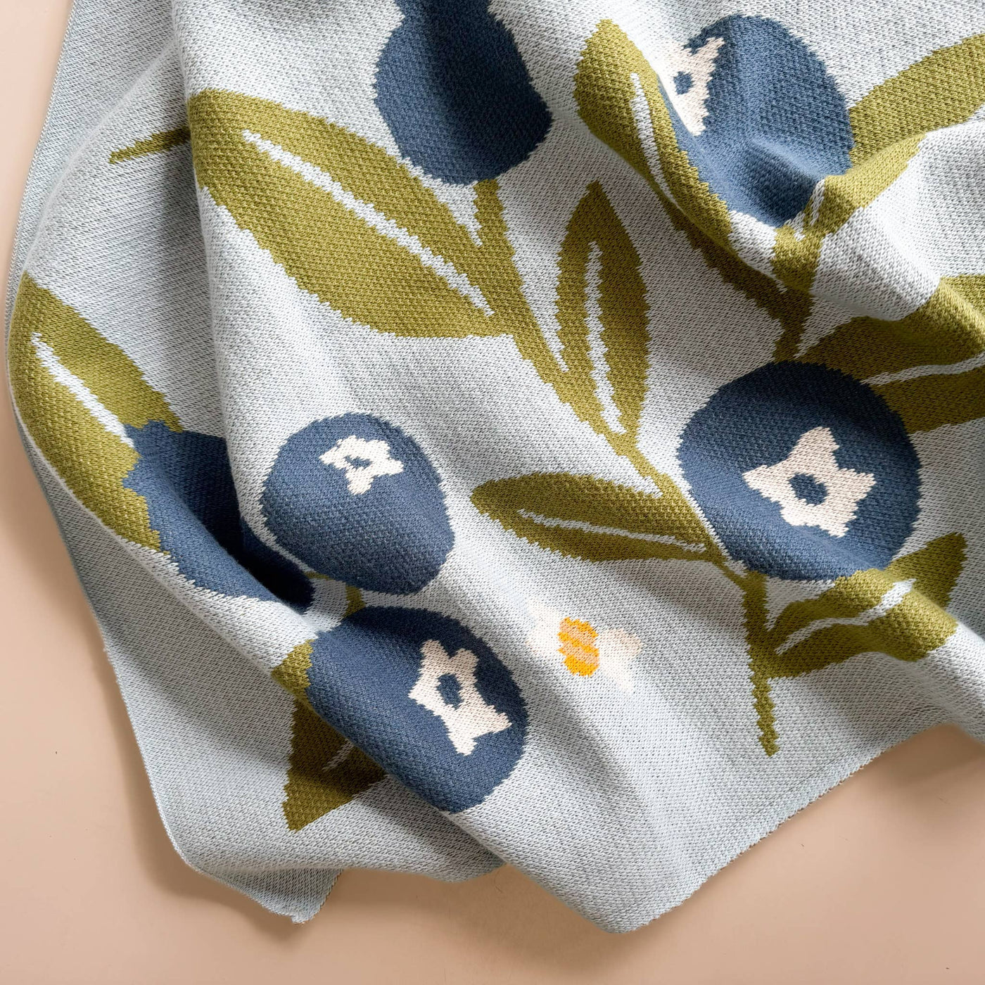 Blueberry Bear Bee Organic Cotton Baby Blanket