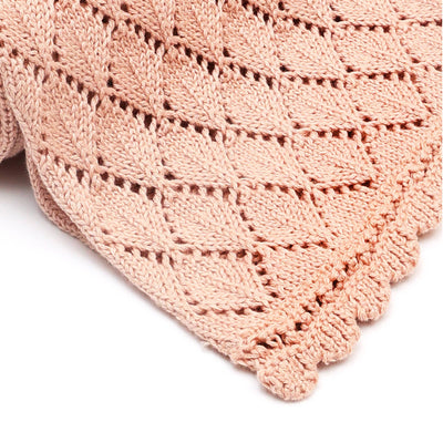 Cotton Pointal Diamond Soft Baby Blanket | Blush Pink