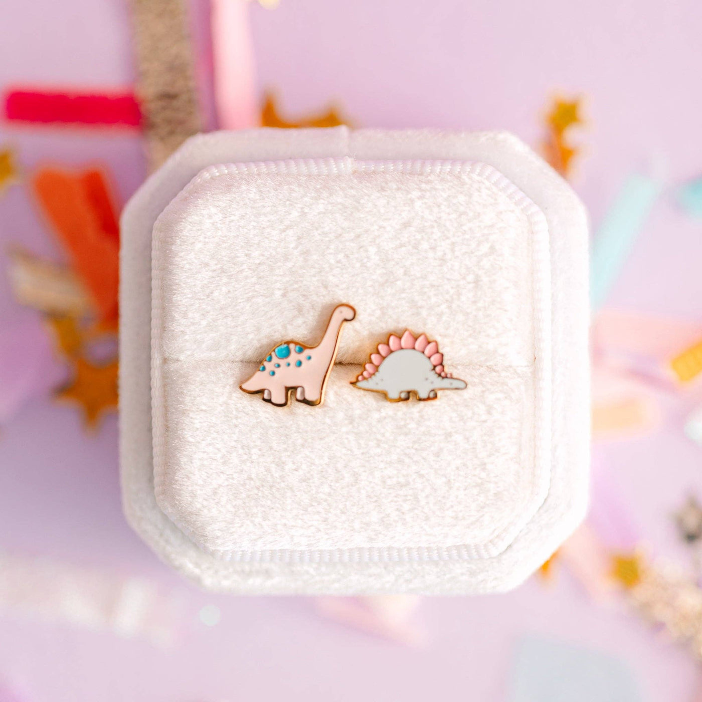 Pastel Dinosaur Earrings