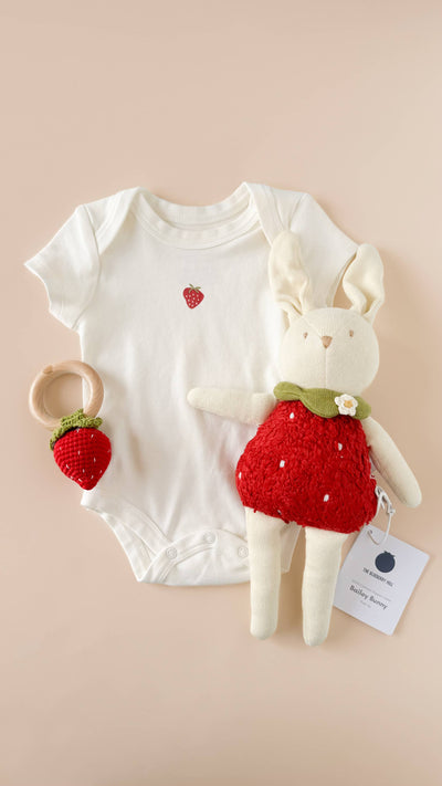 Plush Strawberry Bunny Doll