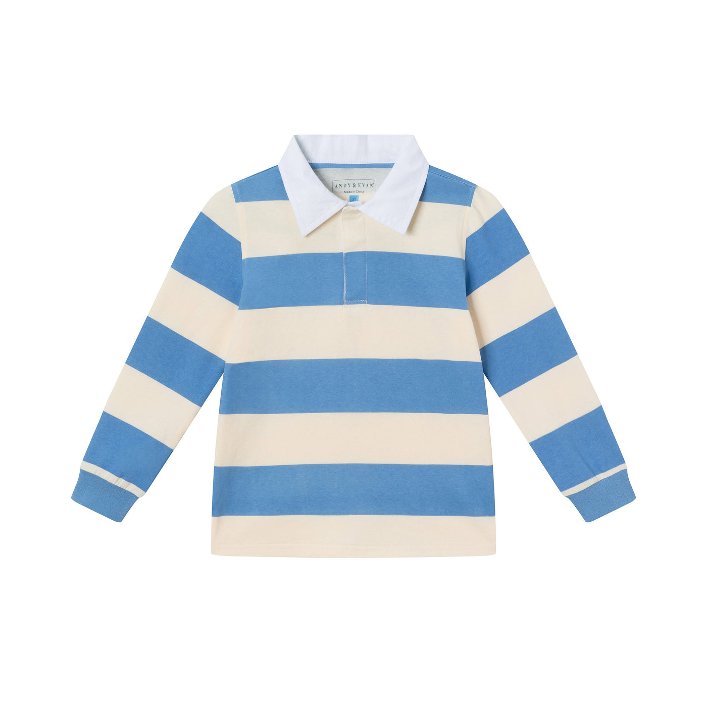 Striped Rugby Shirt | Blue Cream