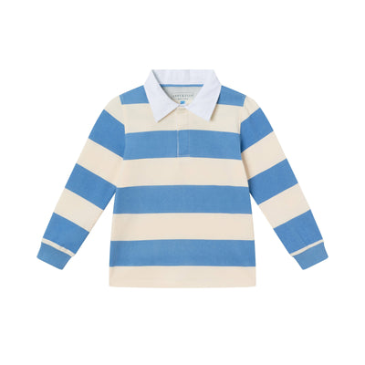 Striped Rugby Shirt | Blue Cream