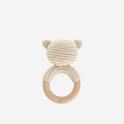 Teether Birch Bear Crochet Baby Rattle