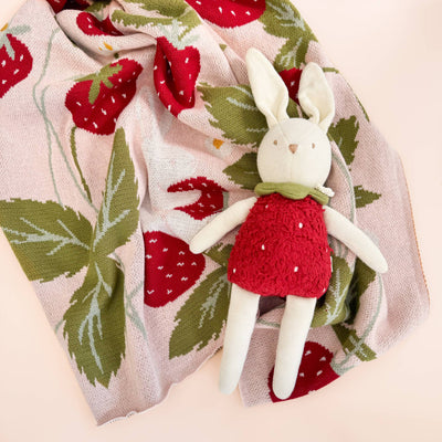 Plush Strawberry Bunny Doll