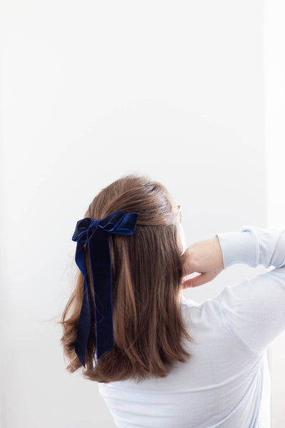Long Velvet Hair Barrette | Judy Bow - Long Length