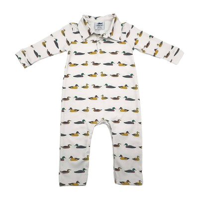Signature Long Sleeve Polo Romper | Mallards